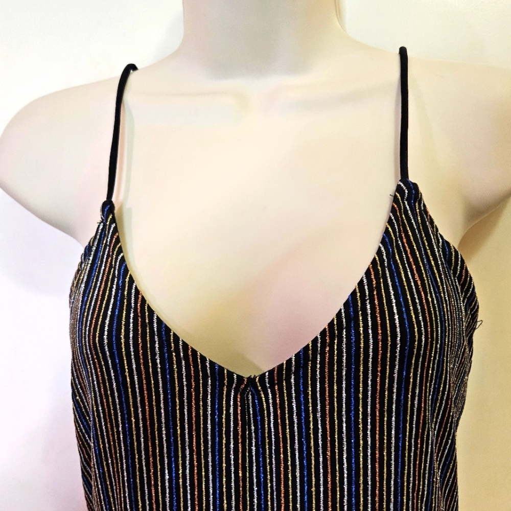 Mind Code Black/Blue Metallic Striped Multicolor … - image 5